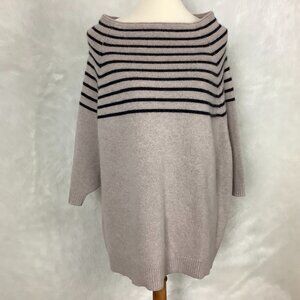 360 Sweater Margot Sweater Sable & Cinder Stripe 100% Cashmere XS